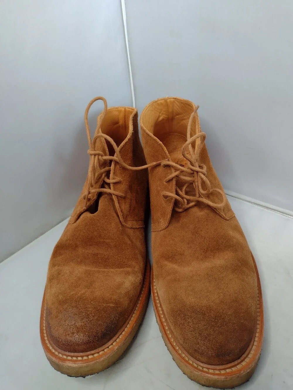 Banana Republic Suede Crepe Chukka Boot Men's Size 8 41 Tan Leather Lace N